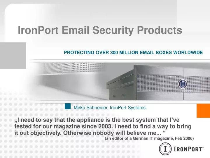 ironport email security products