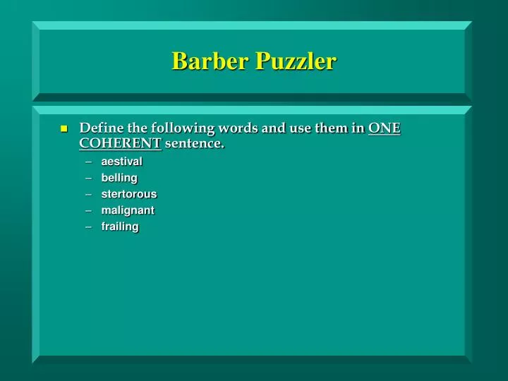 barber puzzler