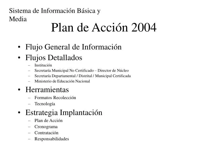 plan de acci n 2004