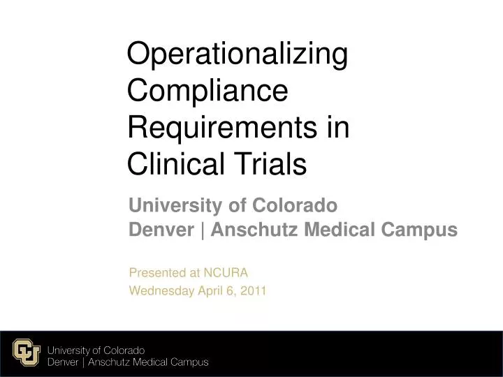 operationalizing compliance requirements in clinical trials