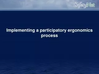 Implementing a participatory ergonomics process