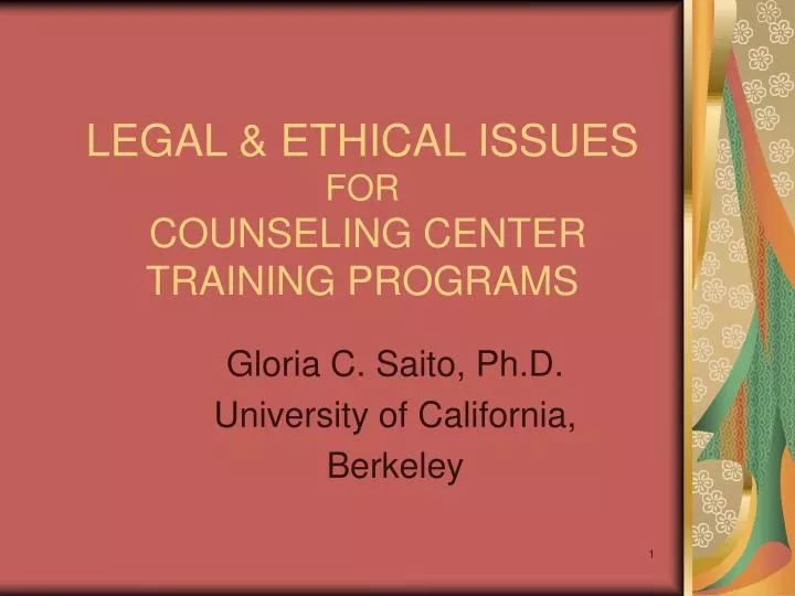 legal ethical issues for counseling center training programs