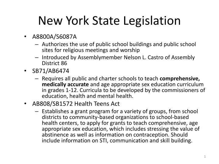 new york state legislation