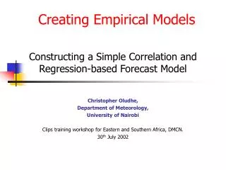 creating empirical models