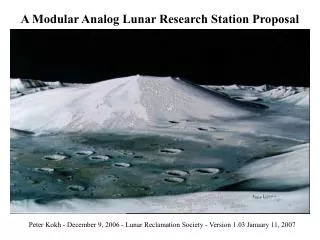 A Modular Analog Lunar Research Station Proposal