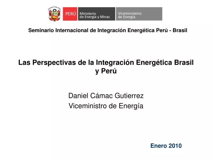 las perspectivas de la integraci n energ tica brasil y per