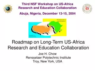 Roadmap on Long-Term US-Africa Research and Education Collaboration