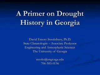 A Primer on Drought History in Georgia