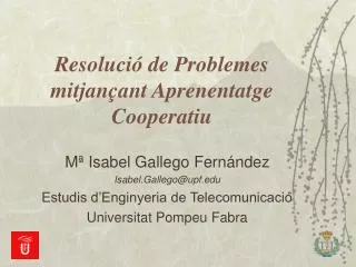 resoluci de problemes mitjan ant aprenentatge cooperatiu