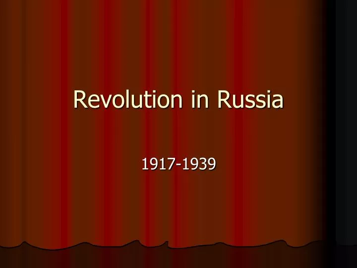 revolution in russia