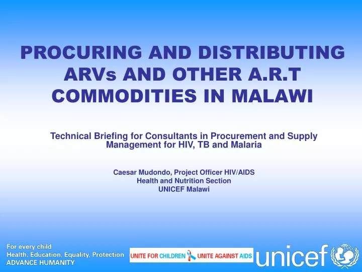 procuring and distributing arvs and other a r t commodities in malawi