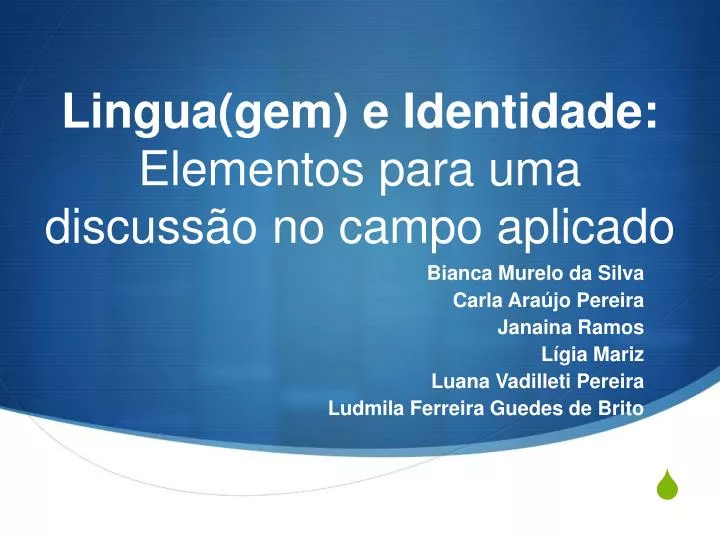 lingua gem e identidade elementos para uma discuss o no campo aplicado