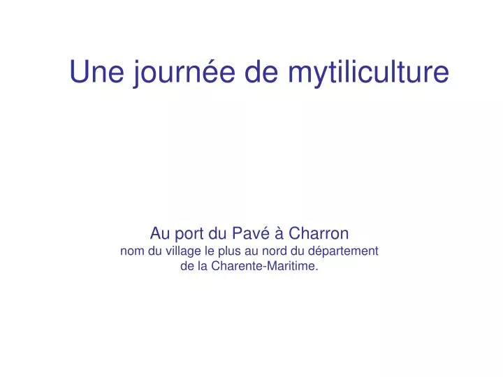 une journ e de mytiliculture