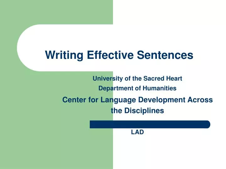 writing effective sentences