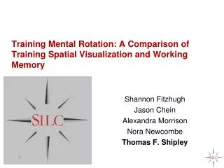 Training Mental Rotation: A Comparison of Training Spatial Visualization and Working Memory