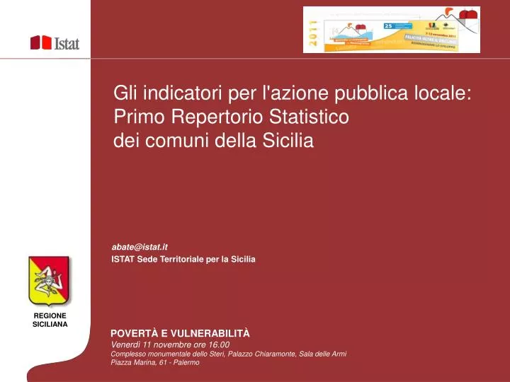 gli indicatori per l azione pubblica locale primo repertorio statistico dei comuni della sicilia