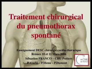 traitement chirurgical du pneumothorax spontan