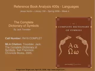 Reference Book Analysis 400s - Languages
