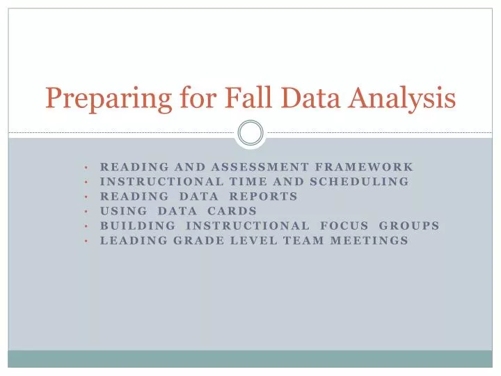 preparing for fall data analysis