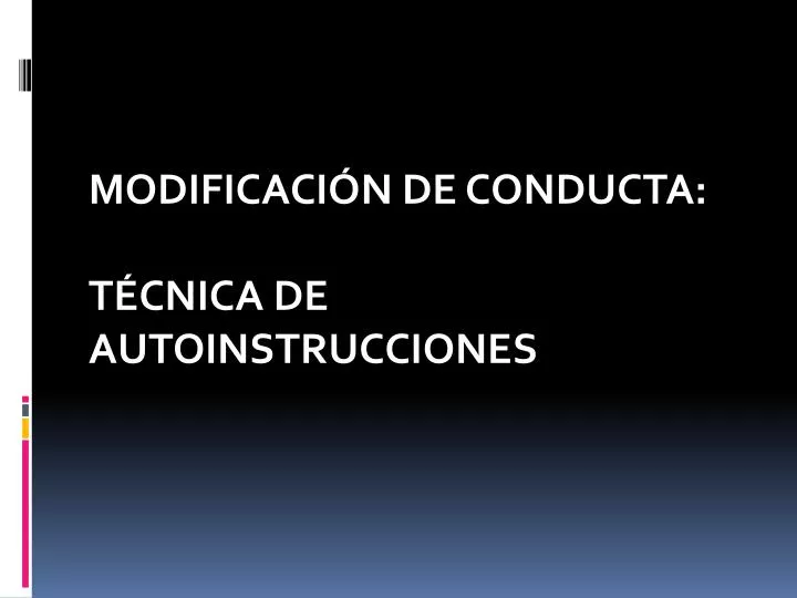 modificaci n de conducta t cnica de autoinstrucciones