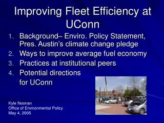 Improving Fleet Efficiency at UConn