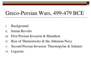 Greco-Persian Wars, 499-479 BCE
