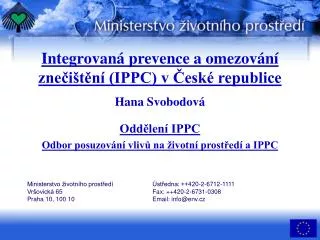 integrovan prevence a omezov n zne i t n ippc v esk republice