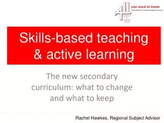 Skills-based teaching &amp; active learning