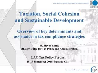 Taxation, Social Cohesion and Sustainable Development - Overview of key determinants and assistance in tax compliance s