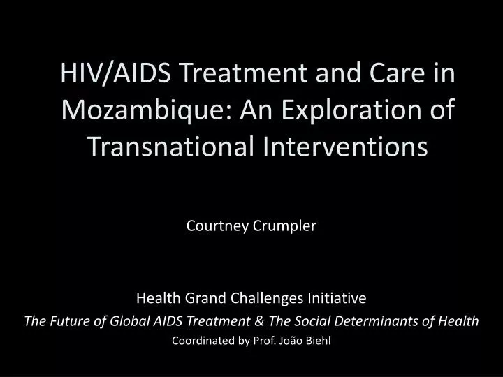hiv aids treatment and care in mozambique an exploration of transnational interventions
