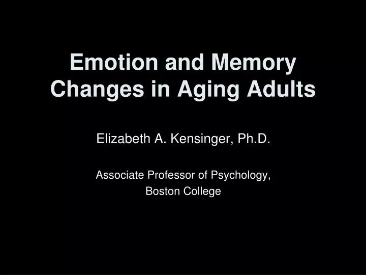 emotion and memory changes in aging adults