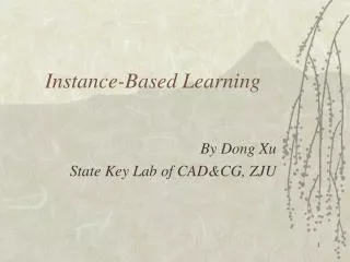 Instance-Based Learning