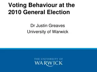 voting behaviour at the 2010 general election