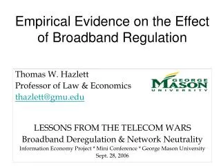 Empirical Evidence on the Effect of Broadband Regulation