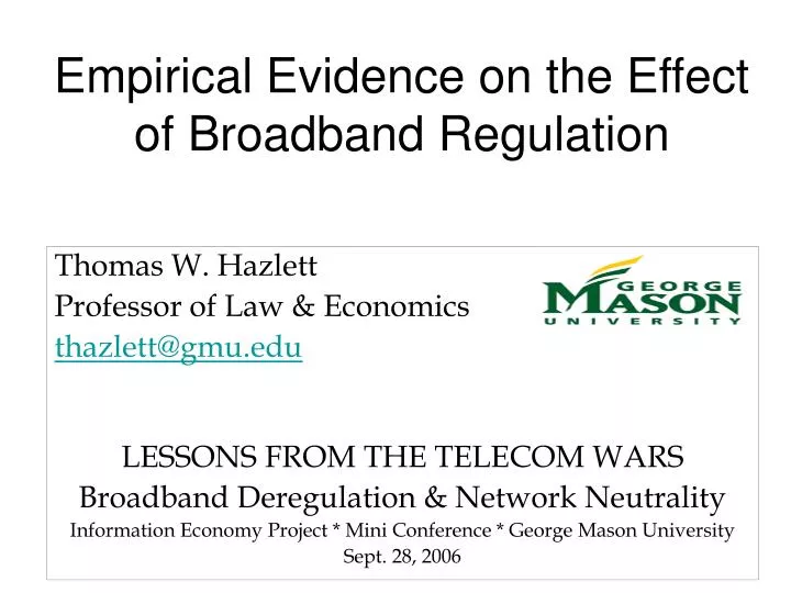 empirical evidence on the effect of broadband regulation