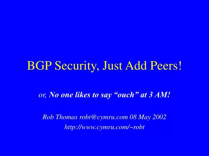 bgp security just add peers