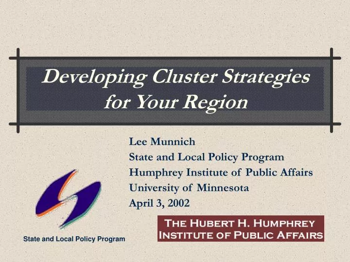 developing cluster strategies for your region