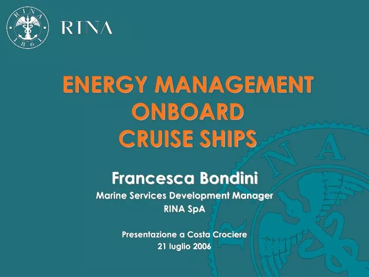 energy management onboard cruise ships