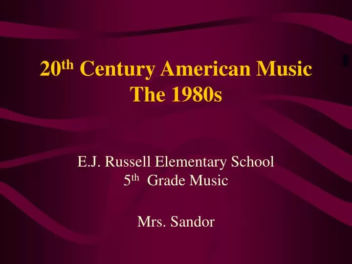 20 th century american music the 1980s