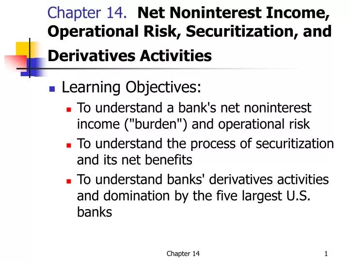 chapter 14 net noninterest income operational risk securitization and derivatives activities