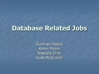 Database Related Jobs