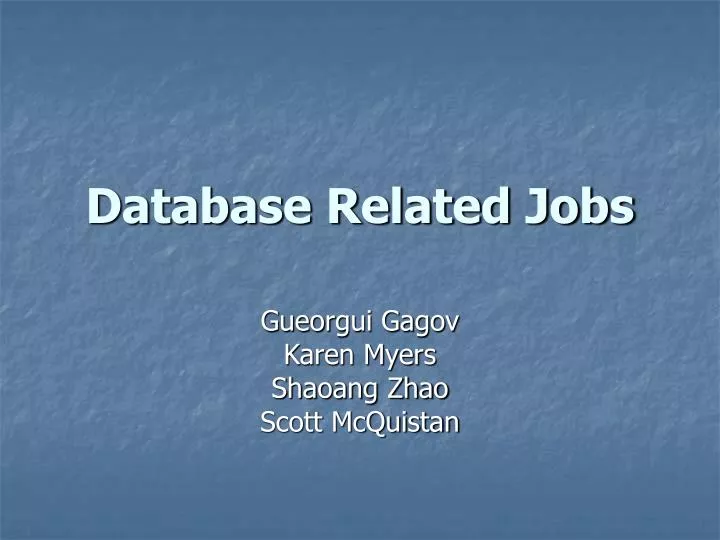 database related jobs