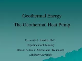 Geothermal Energy The Geothermal Heat Pump