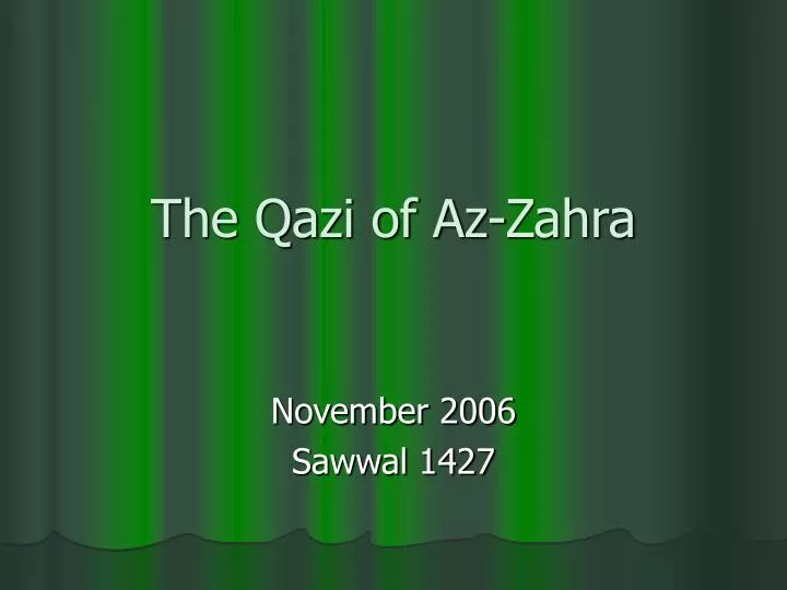 the qazi of az zahra
