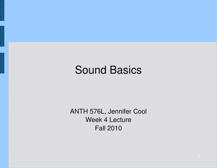 sound basics