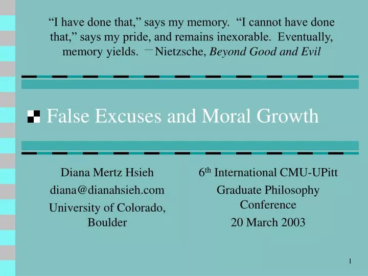 false excuses and moral growth