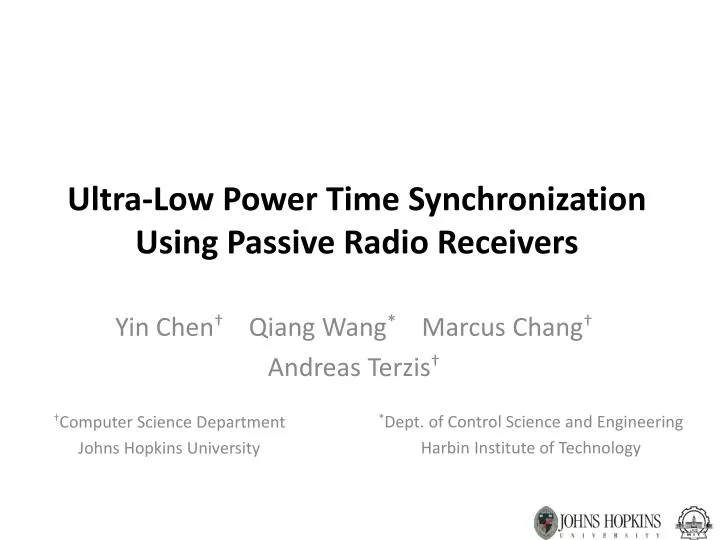 ultra low power time synchronization using passive radio receivers