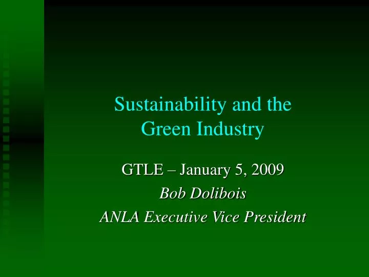 sustainability and the green industry
