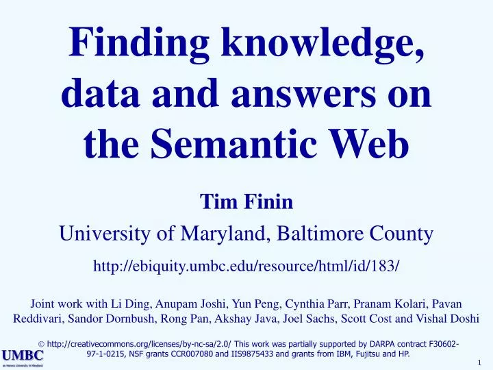 finding knowledge data and answers on the semantic web