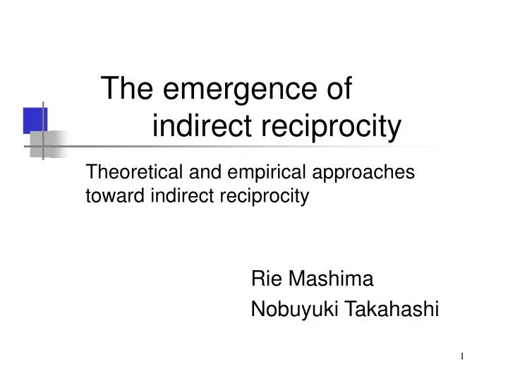 the emergence of indirect reciprocity